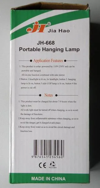 Lampada/torcia portatile LED «Portable Hanging Lamp» — foto 4 dell'alert A12/0919/18