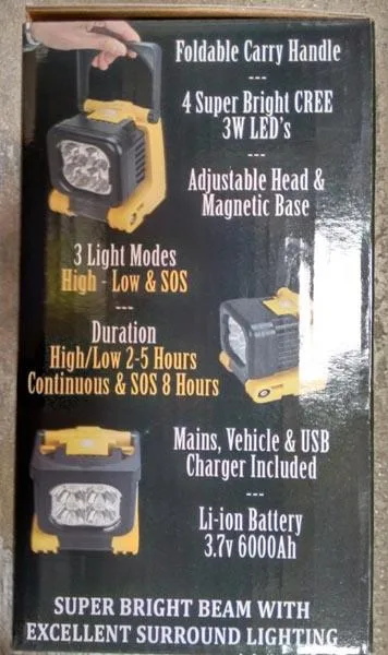 Mini proiettore ricaricabile «Portable LED Floodlight Torch or Signal Light» — foto 3 dell'alert A12/0816/17