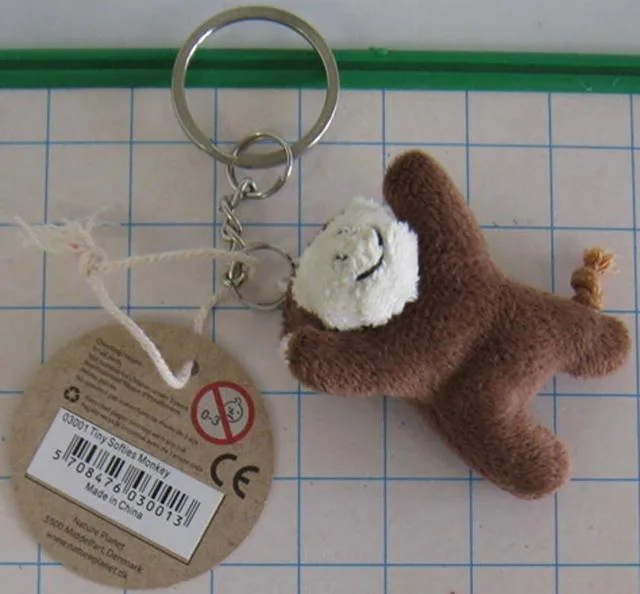 Portachiavi soft giocattolo "Tiny softies scimmia portachiavi" &amp; #13; (nature planet)