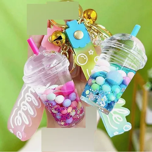 Portachiavi «Porte-clés en forme de tasse de thé aux perles de tapioca fluorescent en acrylique pour …» — foto 2 dell'alert SR/02328/25