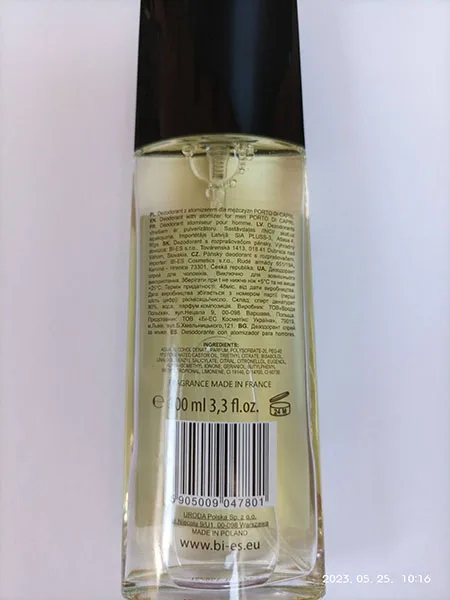 Spruzzo di deodorante «Porto Di capri for man deodorant natural spray» — foto 3 dell'alert A12/02571/23