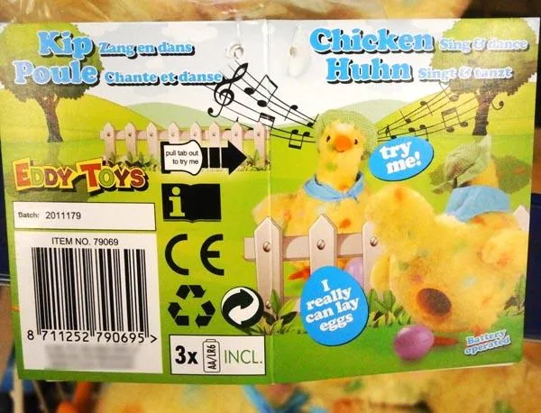 Giocattolo musicale morbido «Poule - Chante et danse (Chicken - Sing &amp; dance)» (Eddy Toys)
