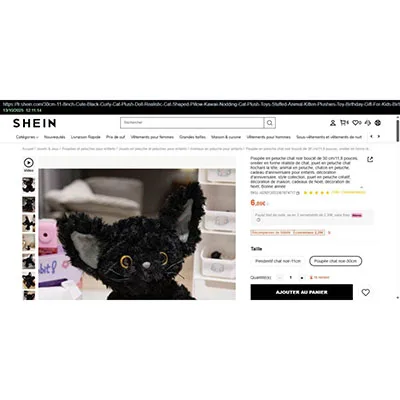 Giocattolo morbido «Poupée en peluche chat noir bouclé de 30 cm/11,8 pouces» — foto 3 dell'alert SR/00383/26