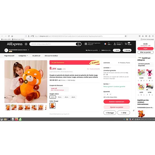 Giocattolo morbido «Poupée en peluche de dessin animé, jouet en peluche de Panda rouge, cheveux duveteux, ra…» — foto 1 dell'alert A12/01929/24
