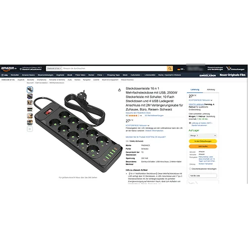 Cavo di estensione «POWER-SOCKET 2500W» — foto 6 dell'alert SR/01673/25