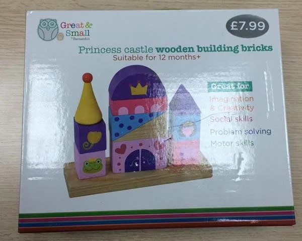 Giocattolo di legno «Princess castle wooden building bricks» — foto 3 dell'alert A12/0077/16
