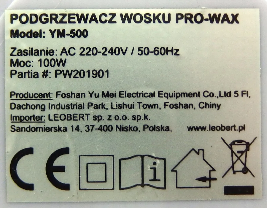 Riscaldatore a cera «Pro-Wax100» — foto 2 dell'alert A12/00080/20