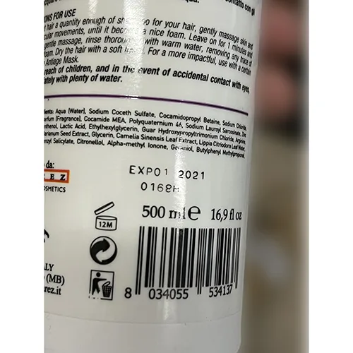 Shampoo «Professional Milano shampoo azione anti età» — foto 7 dell'alert A12/01318/24
