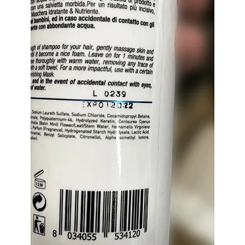 Shampoo «Professional Milano shampoo idratante nutriente» — foto 5 dell'alert A12/00540/24