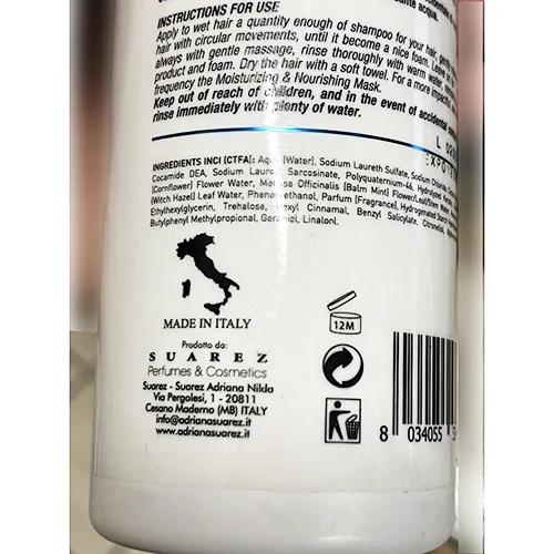Shampoo «Professional Milano shampoo idratante nutriente» — foto 6 dell'alert A12/00540/24