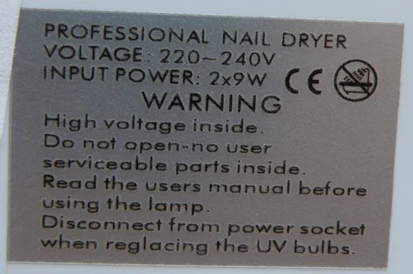 Lampada per unghie UV «Professional nail dryer» — foto 3 dell'alert A12/1414/16