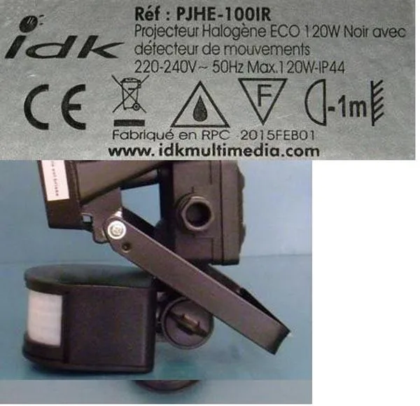 Faretto alogeno «Projecteur Halogène ECO 120W» — foto 2 dell'alert A12/0048/16