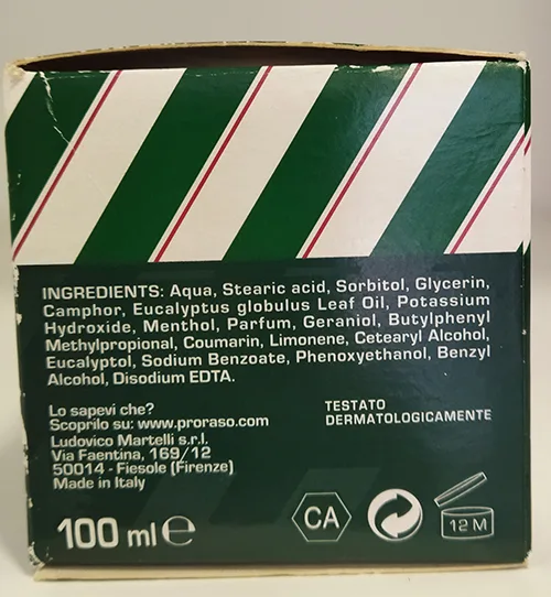 Crema da barba «Proraso» — foto 3 dell'alert SR/01365/25