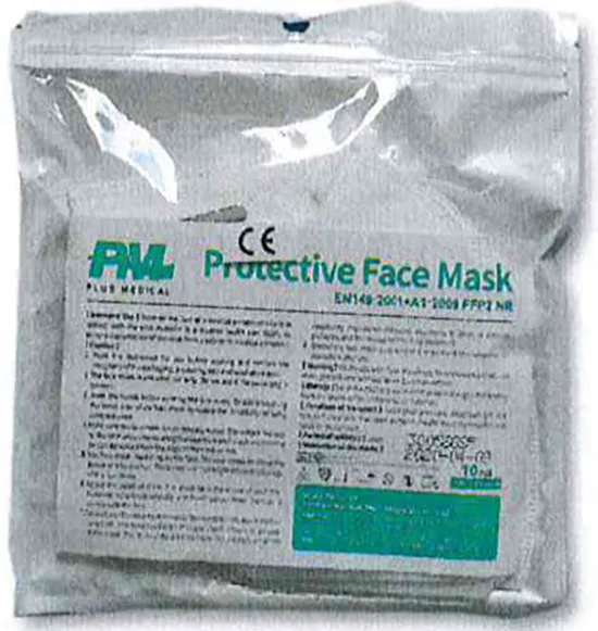 Maschera filtro antiparticolato «Protective Face Mask» — foto 2 dell'alert A12/01080/20