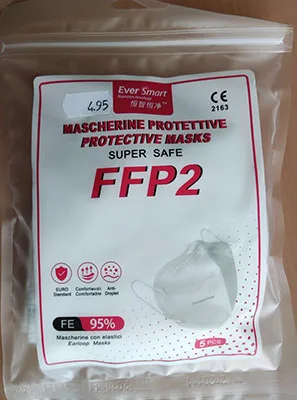 Maschera filtro antiparticolato «Protective Mask FFP2 Partikelfiltrierende Halbmask» — foto 1 dell'alert A12/01137/21