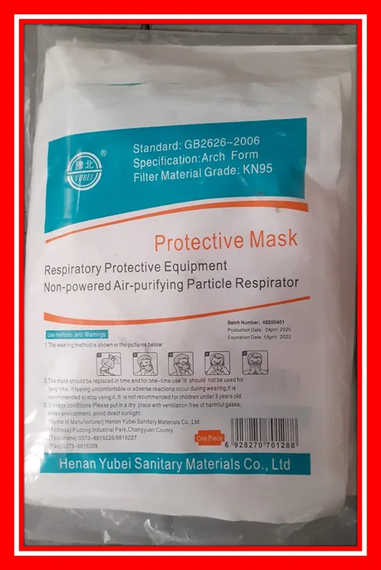 Maschera filtro antiparticolato «Protective mask» — foto 2 dell'alert A12/00795/20