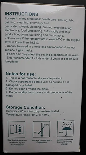 Maschera filtro particella «Protective masks» — foto 4 dell'alert INFO/00124/21