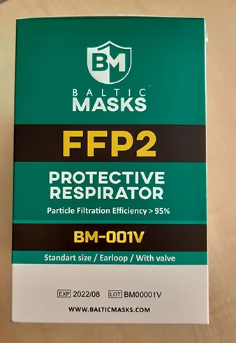Maschera filtro particella «PROTECTIVE RESPIRATOR FFP2» — foto 3 dell'alert A12/00256/22