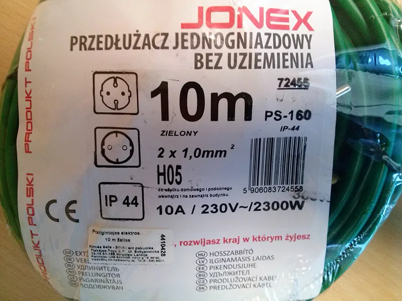 Cavo di estensione «PRZEDLUŽACZ JEDNOGNIAZDOWY BEZ UZIEMIENIA» — foto 3 dell'alert A12/00811/20