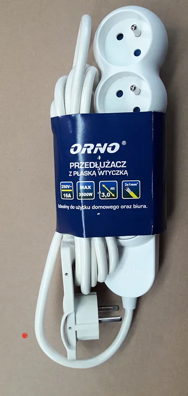 Cavo di prolunga «Przedluzacz z plaska wtyczka» (ORNO)