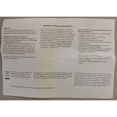 Piombo di estensione «PRZEDŁUŻACZ DOMOWY» — foto 5 dell'alert SR/03717/24