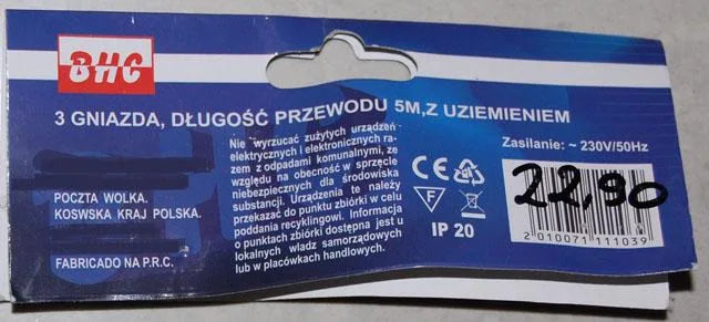 Cavo di estensione di rete «Przewodu 5m, z Uziemieniem» — foto 2 dell'alert A12/1911/14