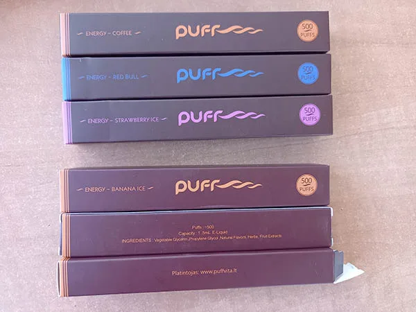 Inalatore monouso «Puff~ Energy 500 puffs» — foto 2 dell'alert A12/00918/22