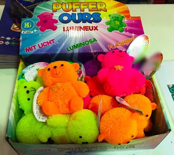 Palla di puffer lampeggiante «PUFFER OURS LUMINEUX/MIT LICHT/FLASHING/LUMINOSA» (B&amp;G International)