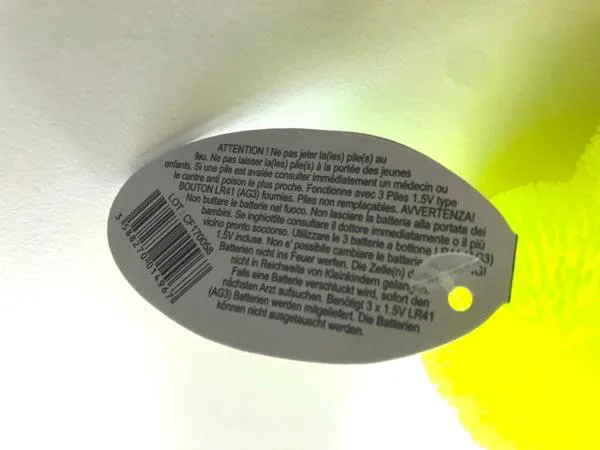 Palla di puffer lampeggiante «PUFFER OURS LUMINEUX/MIT LICHT/FLASHING/LUMINOSA» — foto 2 dell'alert A12/0720/18