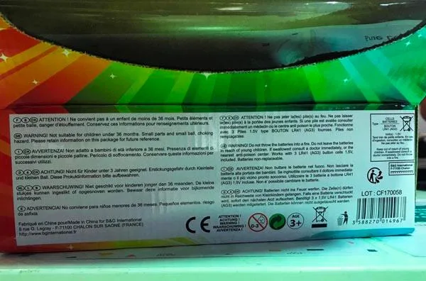 Palla di puffer lampeggiante «PUFFER OURS LUMINEUX/MIT LICHT/FLASHING/LUMINOSA» — foto 3 dell'alert A12/0720/18
