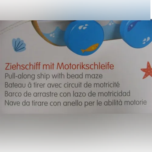 Giocattolo di legno «Pull-along ship with bead maze» — foto 2 dell'alert OR/00117/26