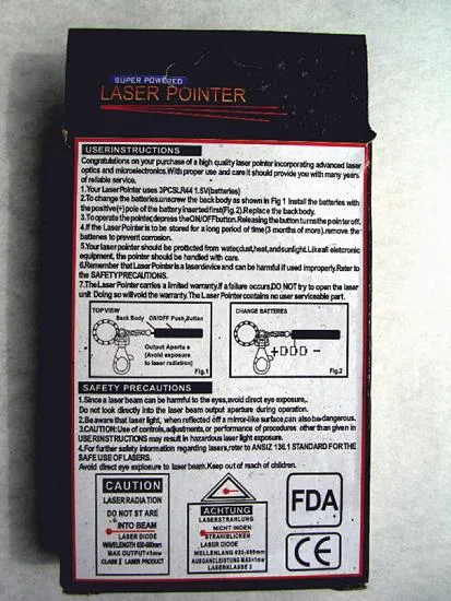 Puntatore laser, inclusi 5 punte (Super Powered Laser Pointer)