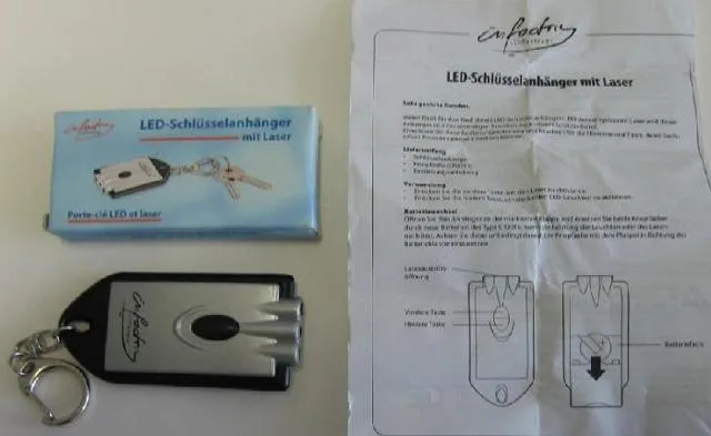 Puntatore laser – LED-Schlüsselanhänger mit Laser (Infactory)
