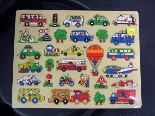 Puzzle di legno: 1. bambino animali puzzle di legno, 2. bambino fattoria puzzle di legno, 3. veicoli puzzle suono di legno, 4. animali da cortile puzzle di legno, 5. pin testa fattoria e gli animali puzzle di legno (TOP BRIGHT)