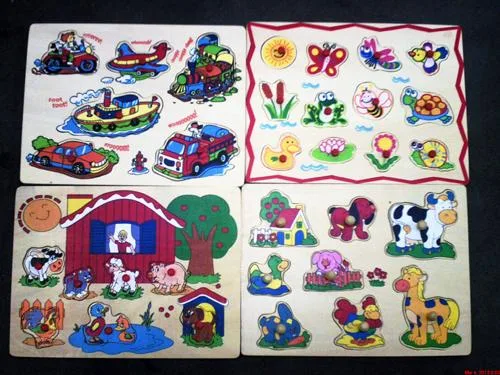 Puzzle di legno: 1. bambino animali puzzle di legno, 2. bambino fattoria puzzle di legno, 3. veicoli puzzle suono di legno, 4. animali da cortile puzzle di legno, 5. pin testa fattoria e gli animali puzzle di legno — foto 2 dell'alert 0141/07