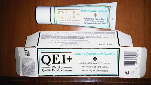 Prodotto schiarinte per la pelle «QEI+ Paris - Qualité Extrême Intense - Active Performance Multi-action» (Laboratoire Pharmaplus)
