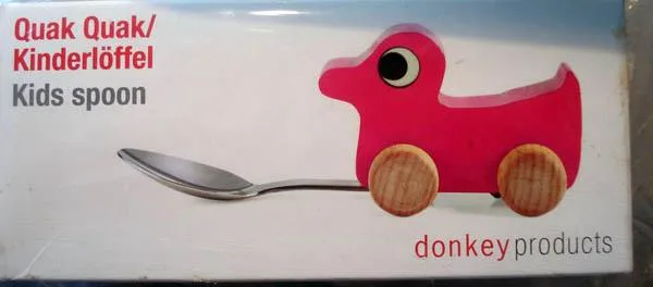 Anatra di legno con cucchiaio «Quak Quak Kids spoon» (DONKEY)