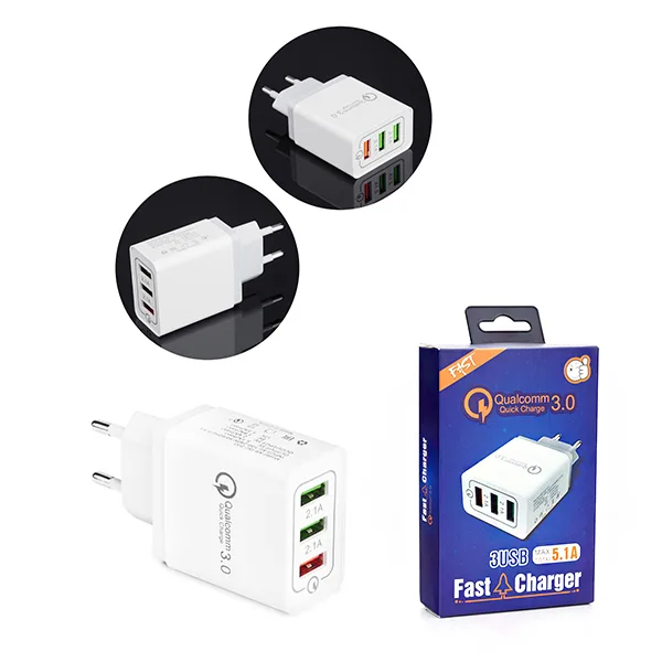 Alimentatore USB «Quick charge 3.0 / 3USB Fast Charger» (Qualcomm)