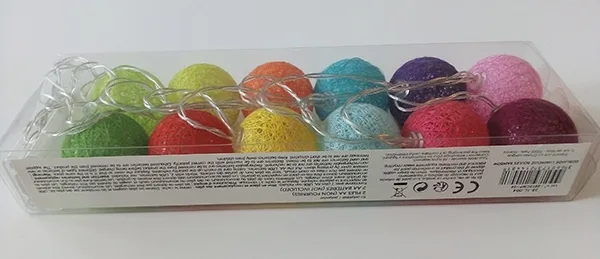 Palle leggere in poliestere «Rainbow balls light garland» — foto 3 dell'alert A12/00560/20