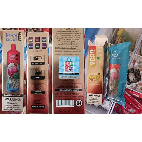 Sigaretta elettronica usa e getta «RandM TORNADO 9000 BANANA CUSTARD» (FUMOT®)