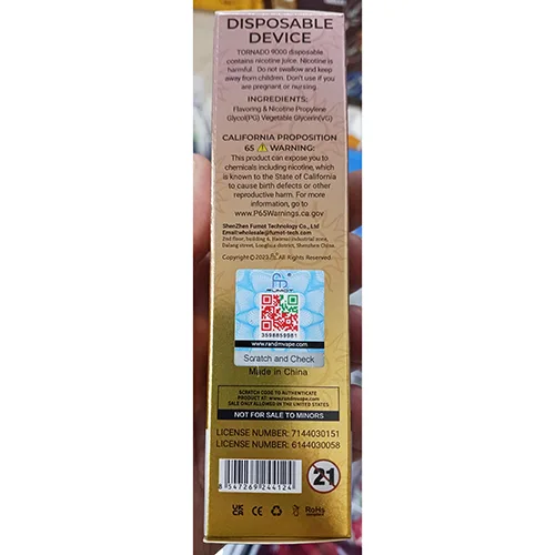Sigaretta elettronica usa e getta «RandM TORNADO 9000 ICE POP» (FUMOT®)