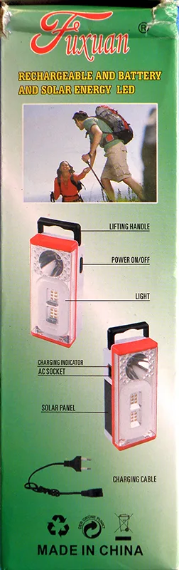 Lampada/torcia portatile LED «RECHARGEABLE AND BATTERY AND SOLAR ENERGY LED» — foto 4 dell'alert A12/00802/20