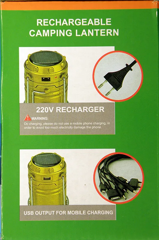 Lampada a LED portatile «RECHARGEABLE CAMPING LANTERN» — foto 2 dell'alert A12/00755/20