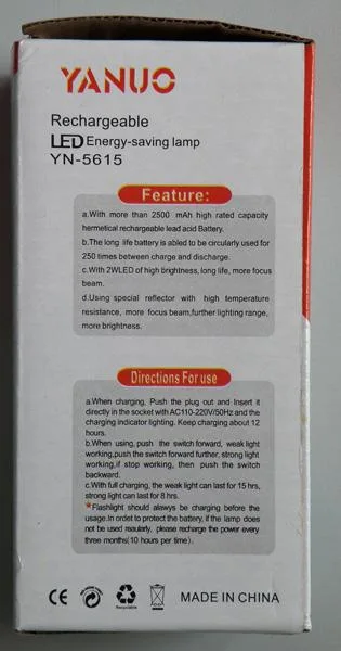 Lampada/torcia portatile LED «Rechargeable LED Energy-saving lamp» — foto 4 dell'alert A12/1801/18