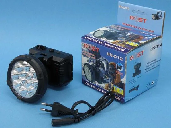 Torcia a testa ricaricabile «RECHARGEABLE LED HEAD LIGHT» (Bost)