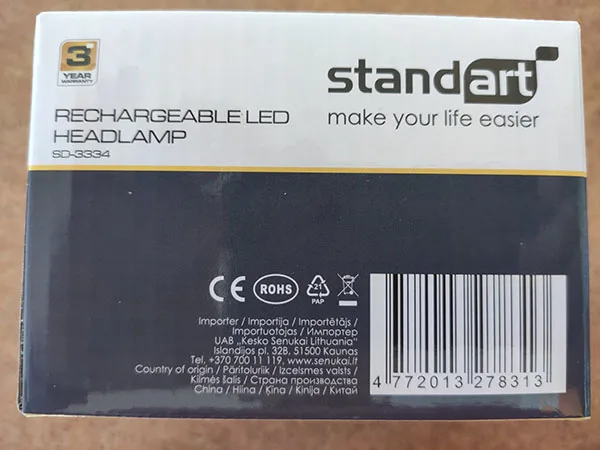 Lampada di testa «Rechargeable LED headlamp» (standart)