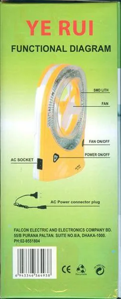 Ventilatore portatile con LED «RECHARGEABLE MULTI-PURPOSE SMD LIGHT» — foto 2 dell'alert A12/0994/19