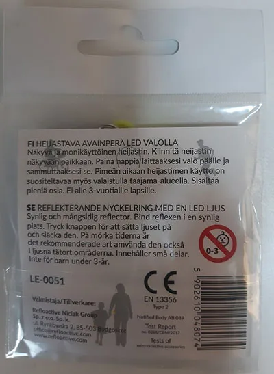 Ciondolo riflettente con luce LED «Reflective pendant with LED-light» — foto 2 dell'alert A12/01411/22