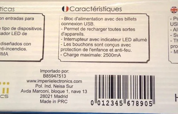 Cavo di estensione «Regleta Eléctrica con 2 USB» — foto 2 dell'alert A12/0353/15