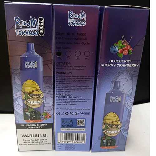 Sigaretta elettronica monouso «RENdM TORANDO 7500 - BLUEBERRY CHERRY CRANBERRY» (RENdM TORANDO)